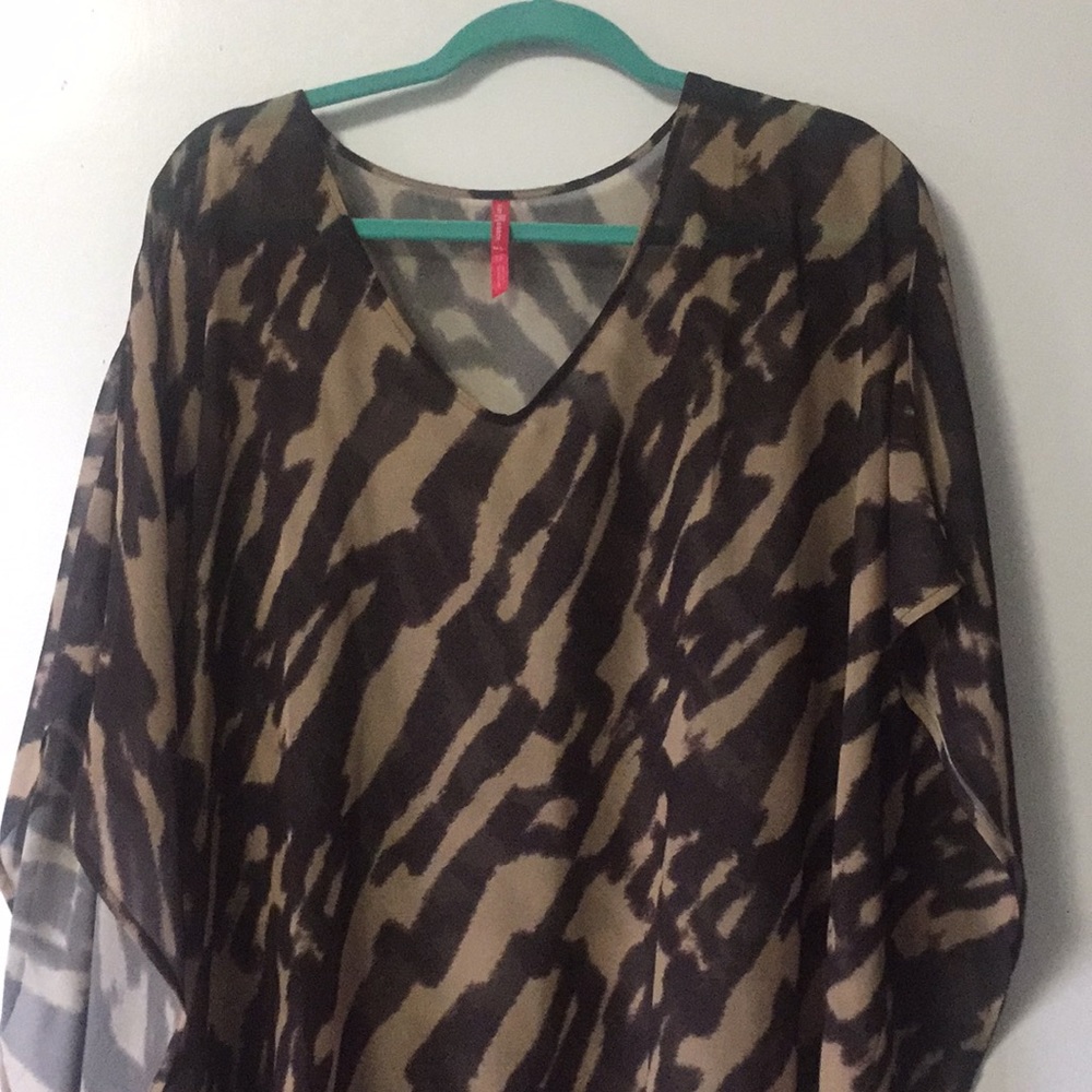 Animal print sheer cover up